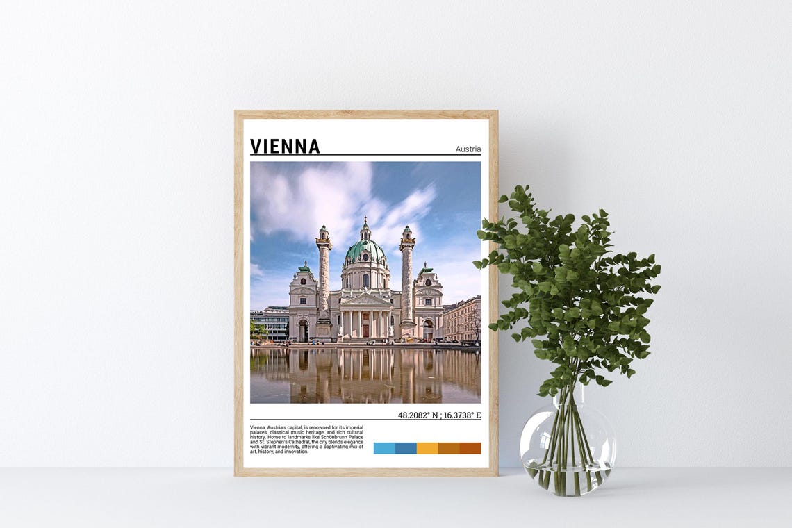 Vienna Austria Karlskirche Green Dome Reflection Photo Poster - Image 4