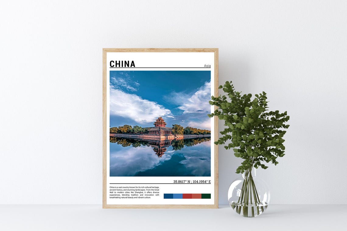 China Forbidden City Corner Tower Water Reflection Historic Poster - Image 4