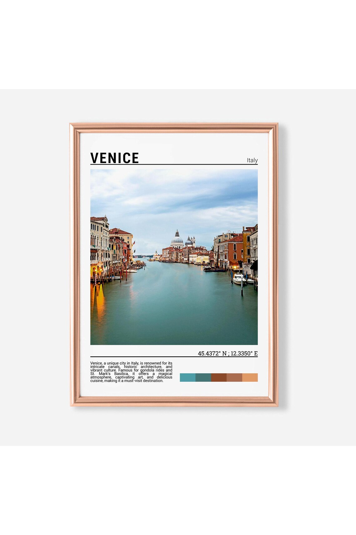 Venice Italy Grand Canal and Salute Dome Waterfront Photo Poster