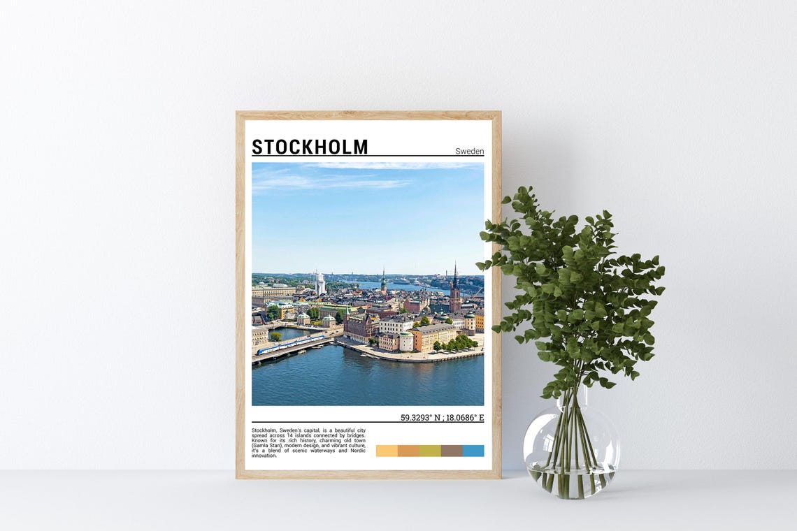 Stockholm Print Stockholm Poster Stockholm Wall Art Stockholm Travel Stockholm Art Print Stockholm Photo Stockholm Artwork - Image 4