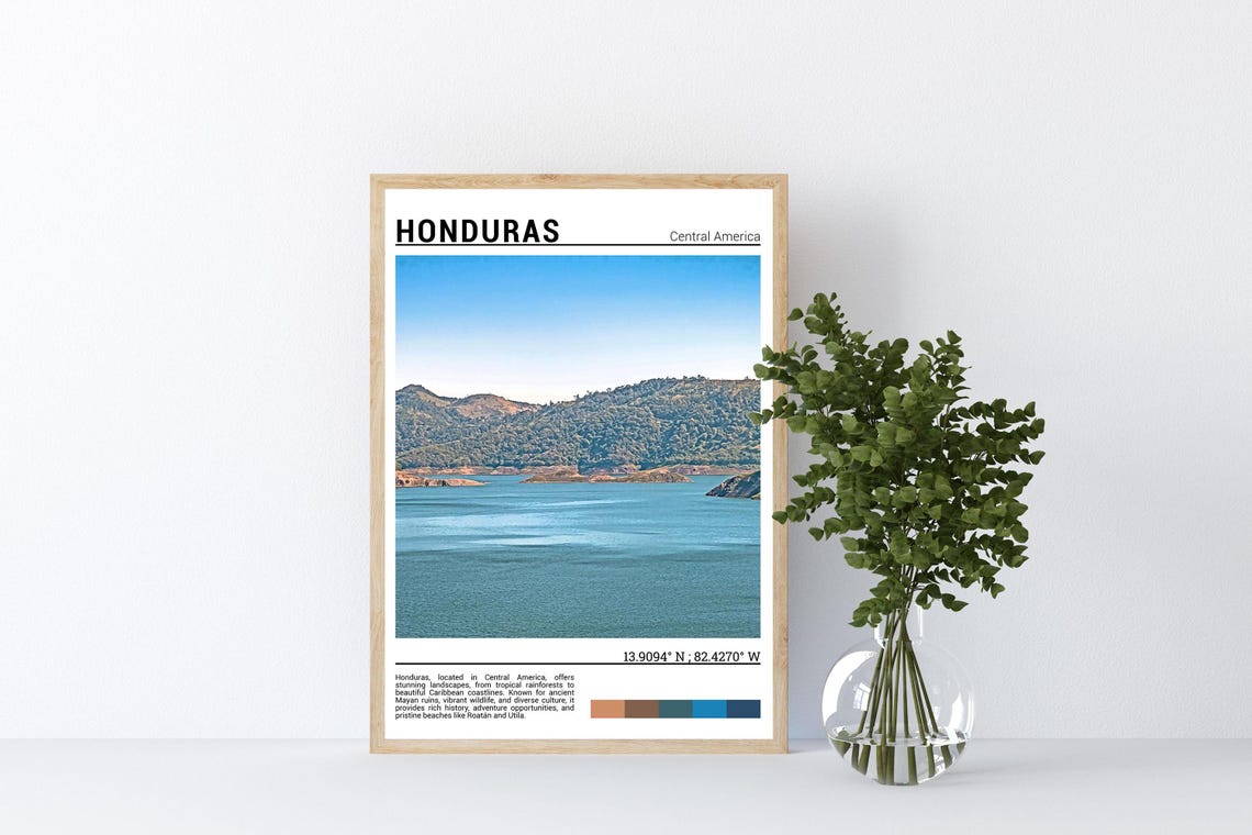 Honduras Print Honduras Poster Honduras Wall Art Honduras Travel Honduras Art Print Honduras Photo Honduras Artwork - Image 4