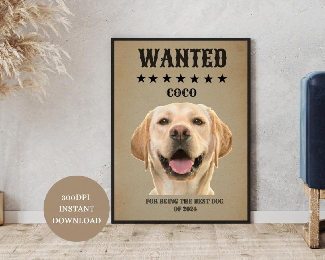 Custom Pet Portrait Pet Memorial Wall Art Print