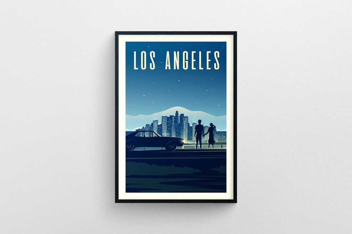 Los Angeles Usa Travel Poster Los Angeles Wall Art Los Angeles Travel Print Los Angeles Wanderlust Print Los Angeles Travel Illustration - Image 5