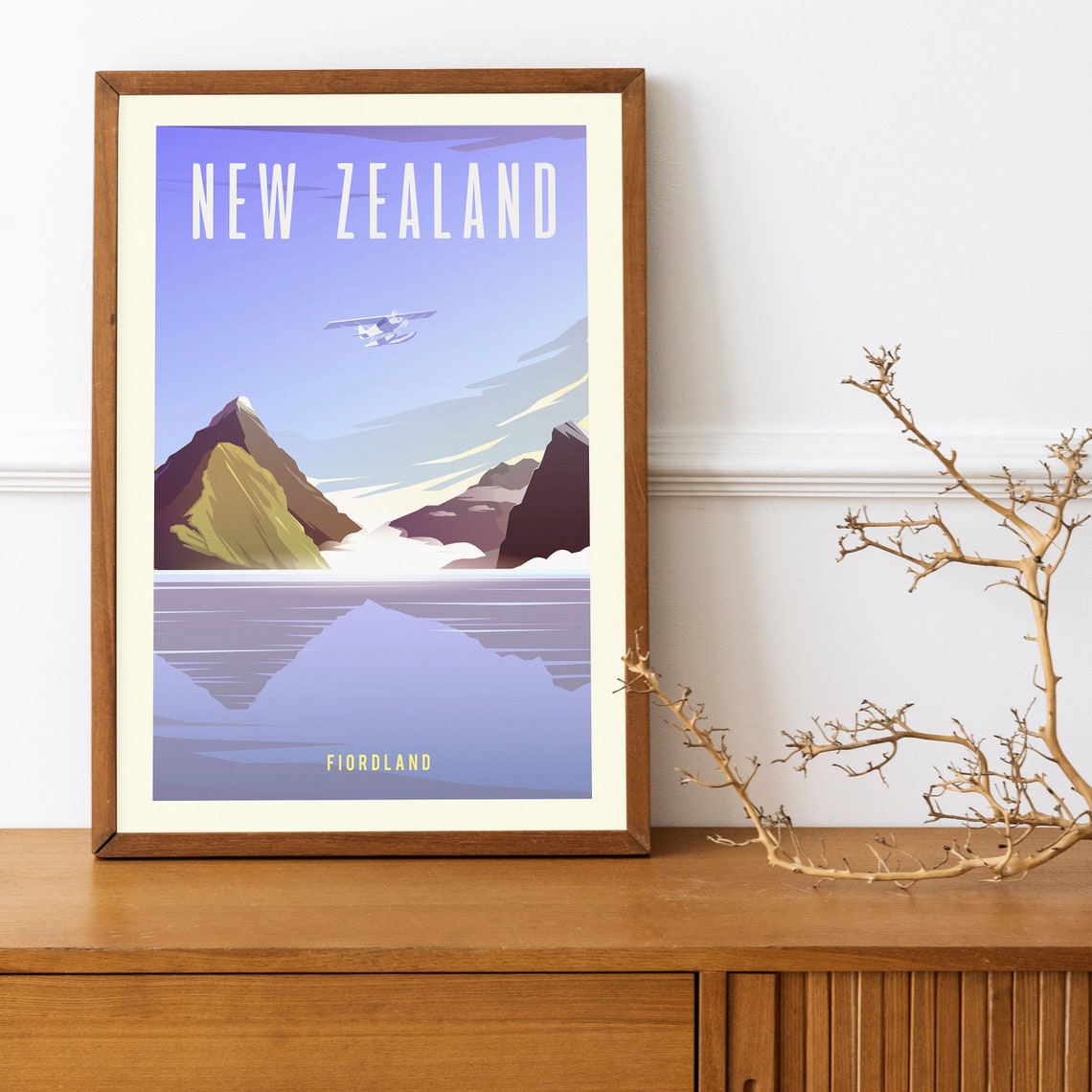 New Zealand Travel Poster New Zealand Gallery Wall Art New Zealand Dorm Wall Art New Zealand Office Wall Wanderlust Poster Illustration - Image 4