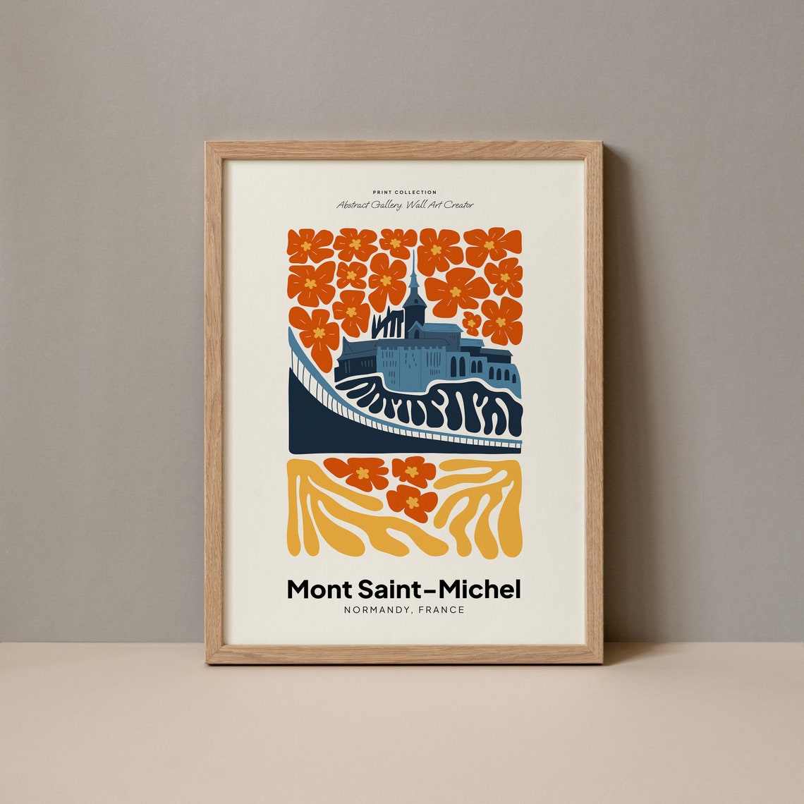 Mont Saint Michel France Poster Mont Saint Michel Print Mont Saint Michel Normandy France Travel Poster Mont Saint Michel Trendy Art