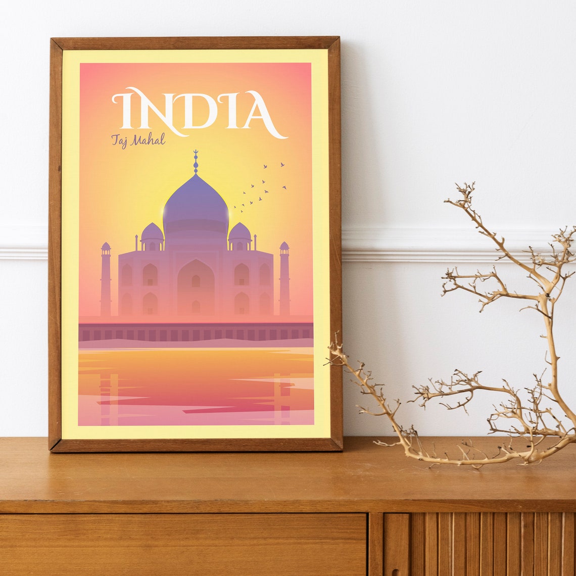 India Taj Mahal Travel Poster India Taj Mahal Travel Poster Taj Mahal Travel Print India Taj Mahal Poster Illustration - Image 4