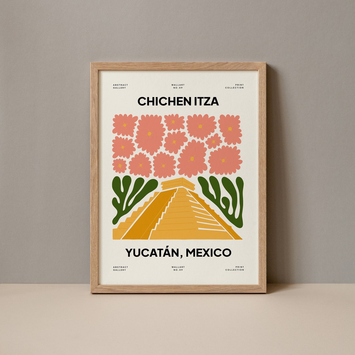 Chichen Itza Poster Chichen Itza Print Mexico Print Yucatan Mexico Poster Chichen Itza Travel Chichen Itza Artwork