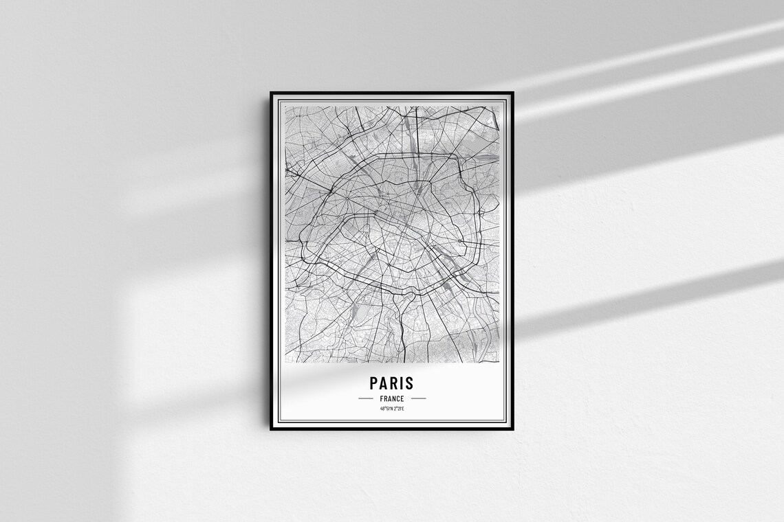 Paris France Street Map Minimalist Line Art Gallery Wall Poster - Image 4