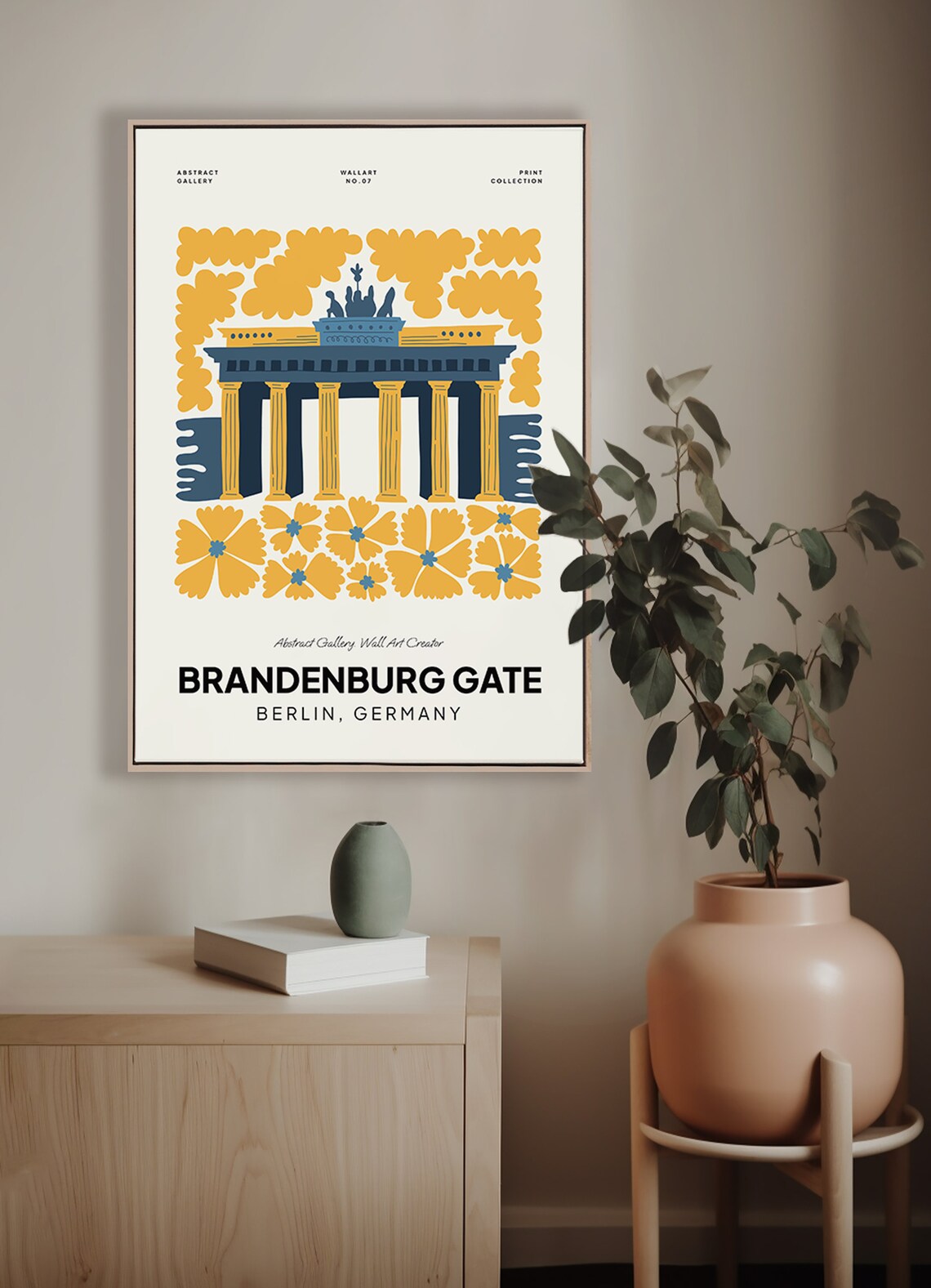 Brandenburg Gate Berlin Germany Yellow Bloom Botanical Poster - Image 4