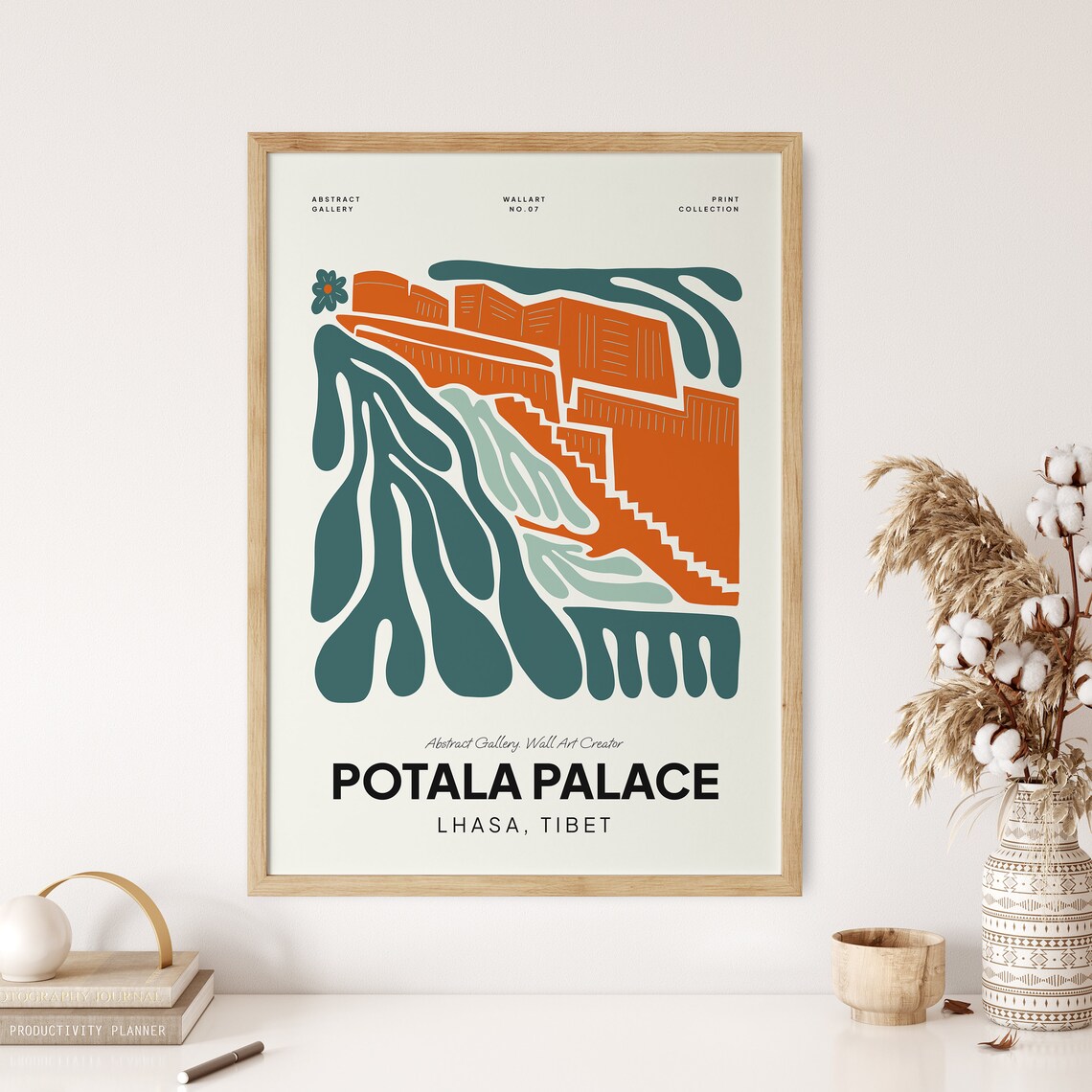 Potala Palace Lhasa Tibet Abstract Gallery Modern Art Poster - Image 3