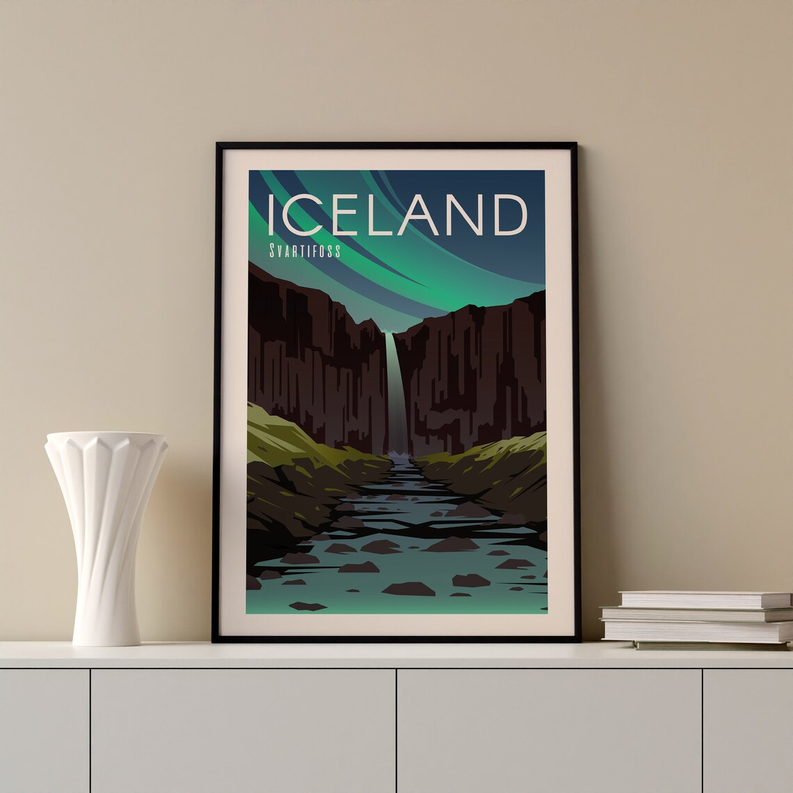 Iceland Svartifoss Travel Poster Iceland Gallery Wall Art Iceland Dorm Wall Art Iceland Office Wall Art Iceland Travel Print Iceland - Image 2