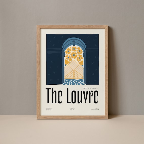 The Louvre Paris France Pyramid Arch Abstract Art Wall Poster