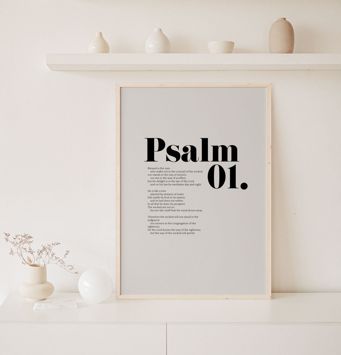 Psalm 1 Bible Verse Wall Art Minimalist Decor Christian Modern Scripture Poster Bold Typography Baptism Baby Shower Birthday Gift Idea - Image 6