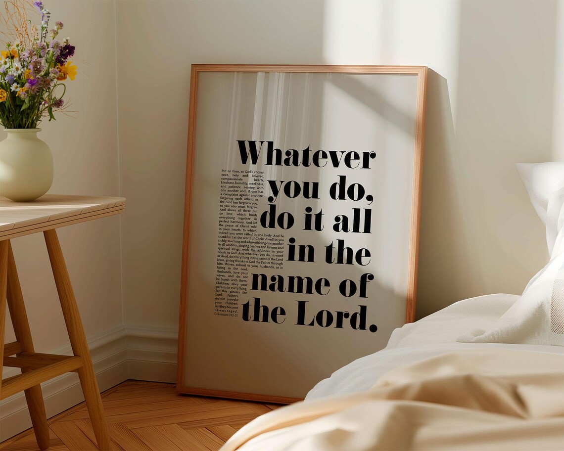 Colossians 3:12-21 Faith Verse Typography Art Print - Image 2