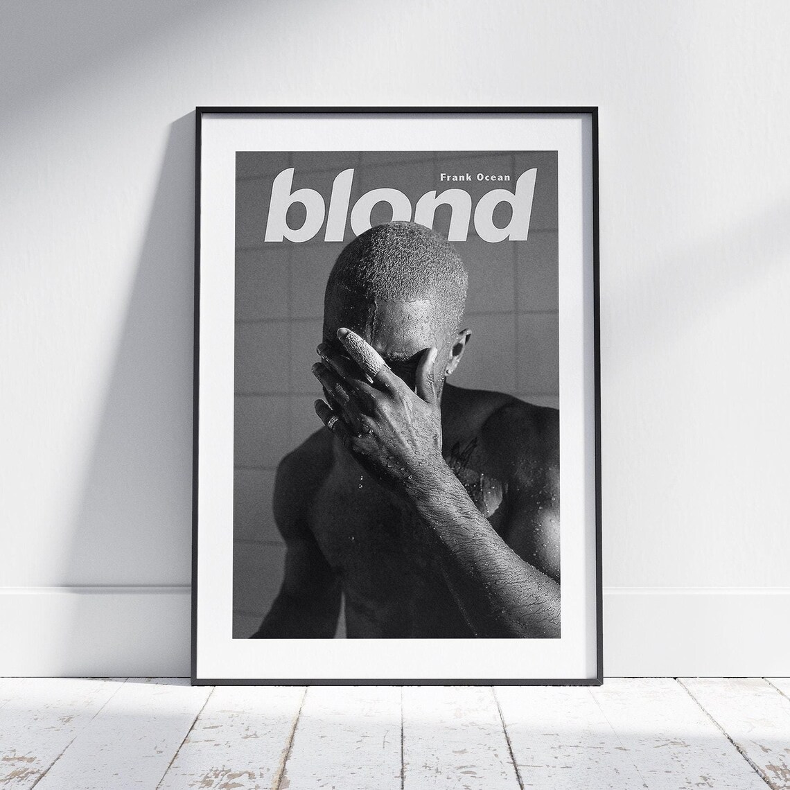 Frank Ocean Blond Custom Poster, Black and White Cover Print