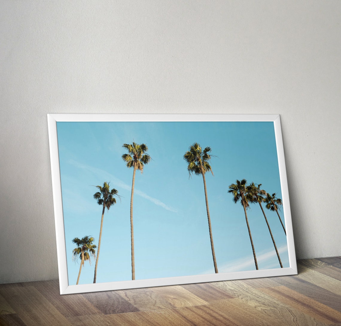 Palm Trees Blue Sky Minimalist Tropical Beach Photo Poster Wall - Image 4