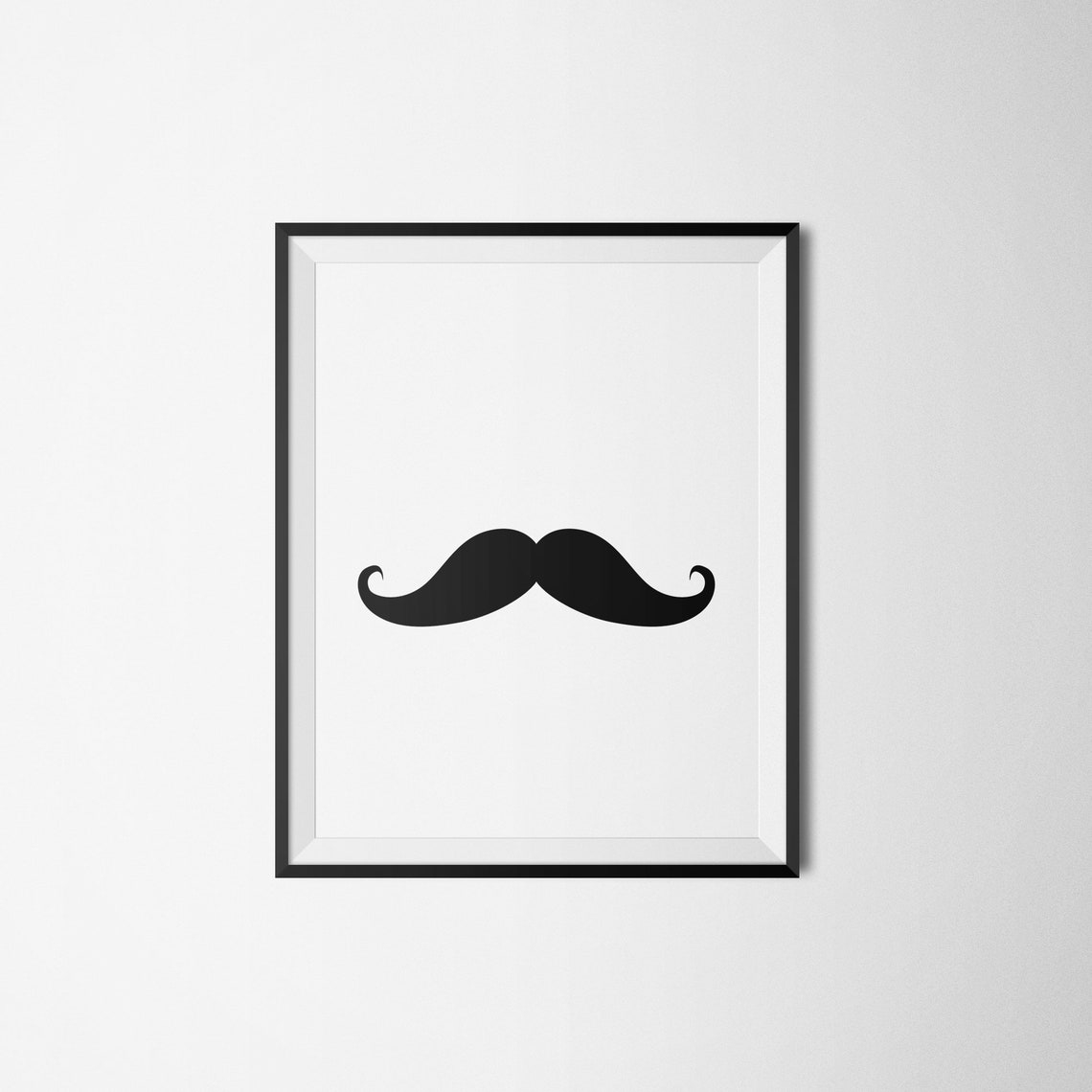 Black Mustache Icon Minimalist Graphic Hipster Wall Decor Poster - Image 2
