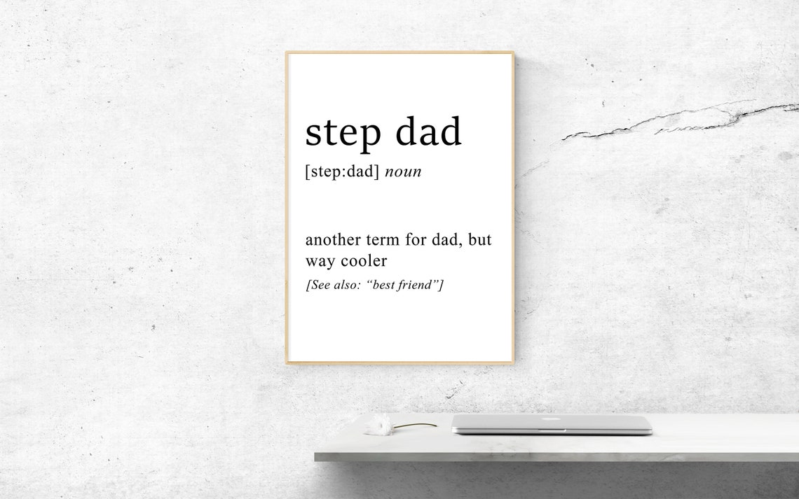 Step Dad Definition Funny Fathers Day Dictionary Quote Gift Poster