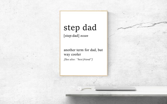 Step Dad Definition Funny Fathers Day Dictionary Quote Gift Poster