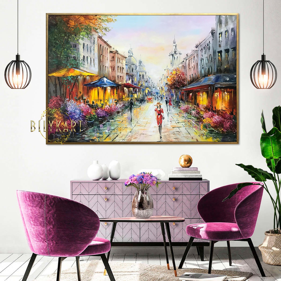 Vibrant Cityscape Painting Original French Street Scene Painting Paris Cafe Art Parisian Painting Paris Artwork Parisian Wall Art - Image 3