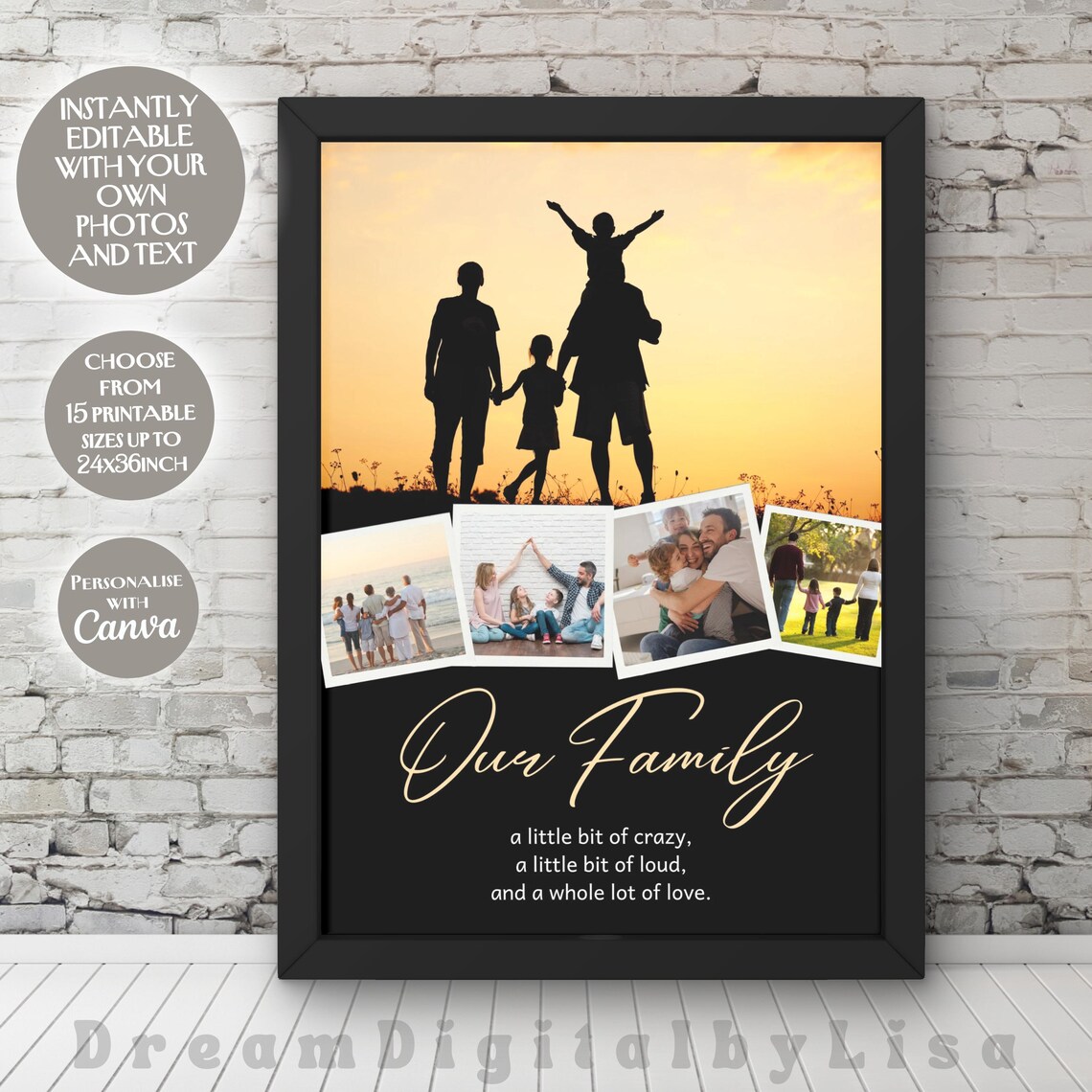 Editable Photo Collage Template, Family Memories