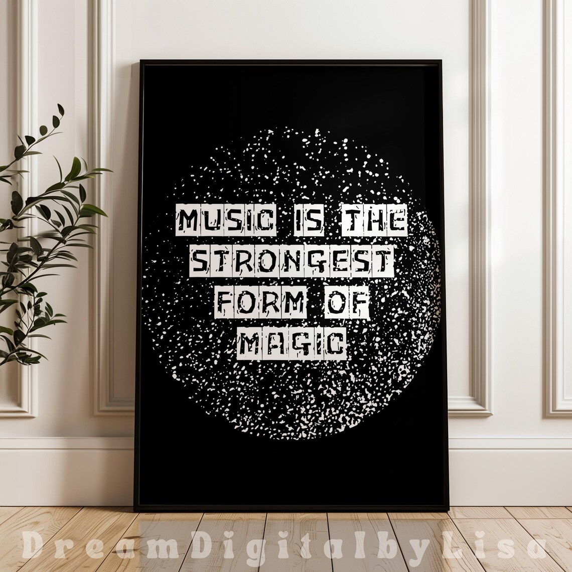 Music Is the Strongest Form of Magic Black Typography Poster
