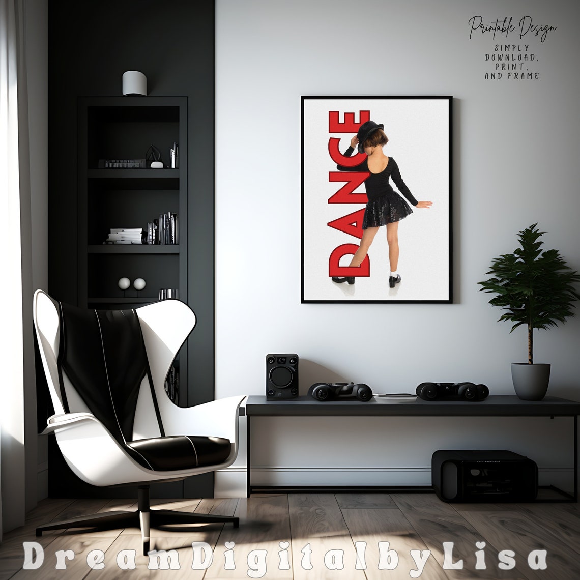 Dance Tap Dancer Poster Red Typography Ballet Jazz Dance Studio Art - Image 2