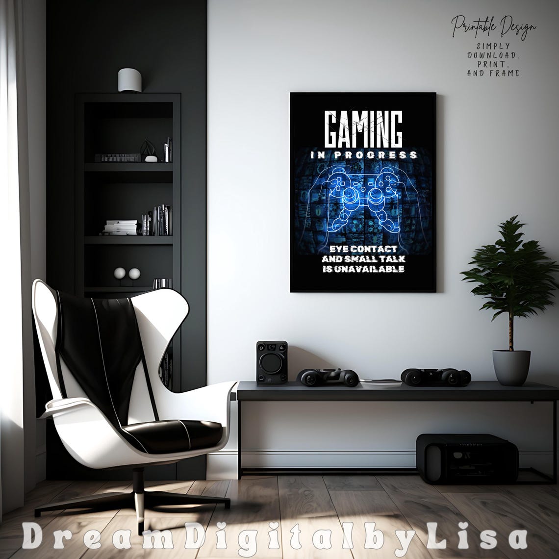 Gaming Poster Gaming Prints Blue Gaming Teenage Gamer Gift Kids Gaming Gifts Games Room Wall Art Gamer Boy - Image 4