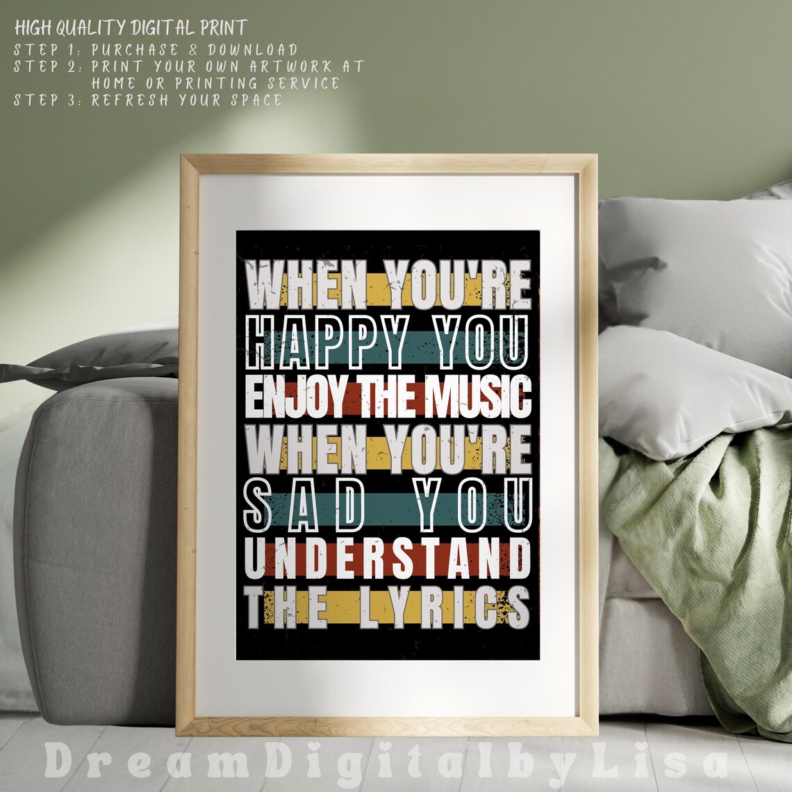 Music Quotable Art Print, Music Wall Art - Image 4