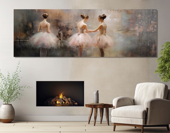 Ballerinas Oil Painting Art Print, Ballet Decor