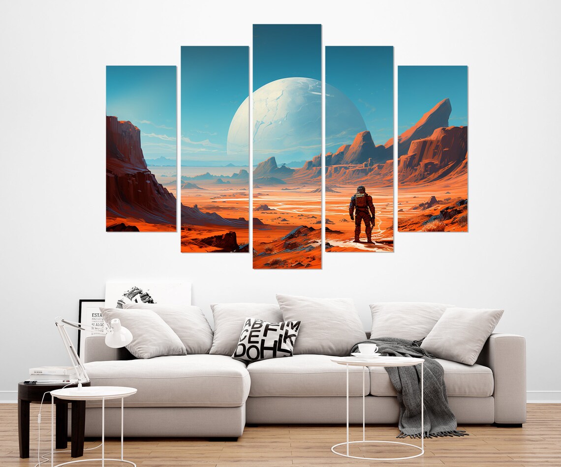 Abstract Astronaut on Mars, Space Poster Print - Image 2