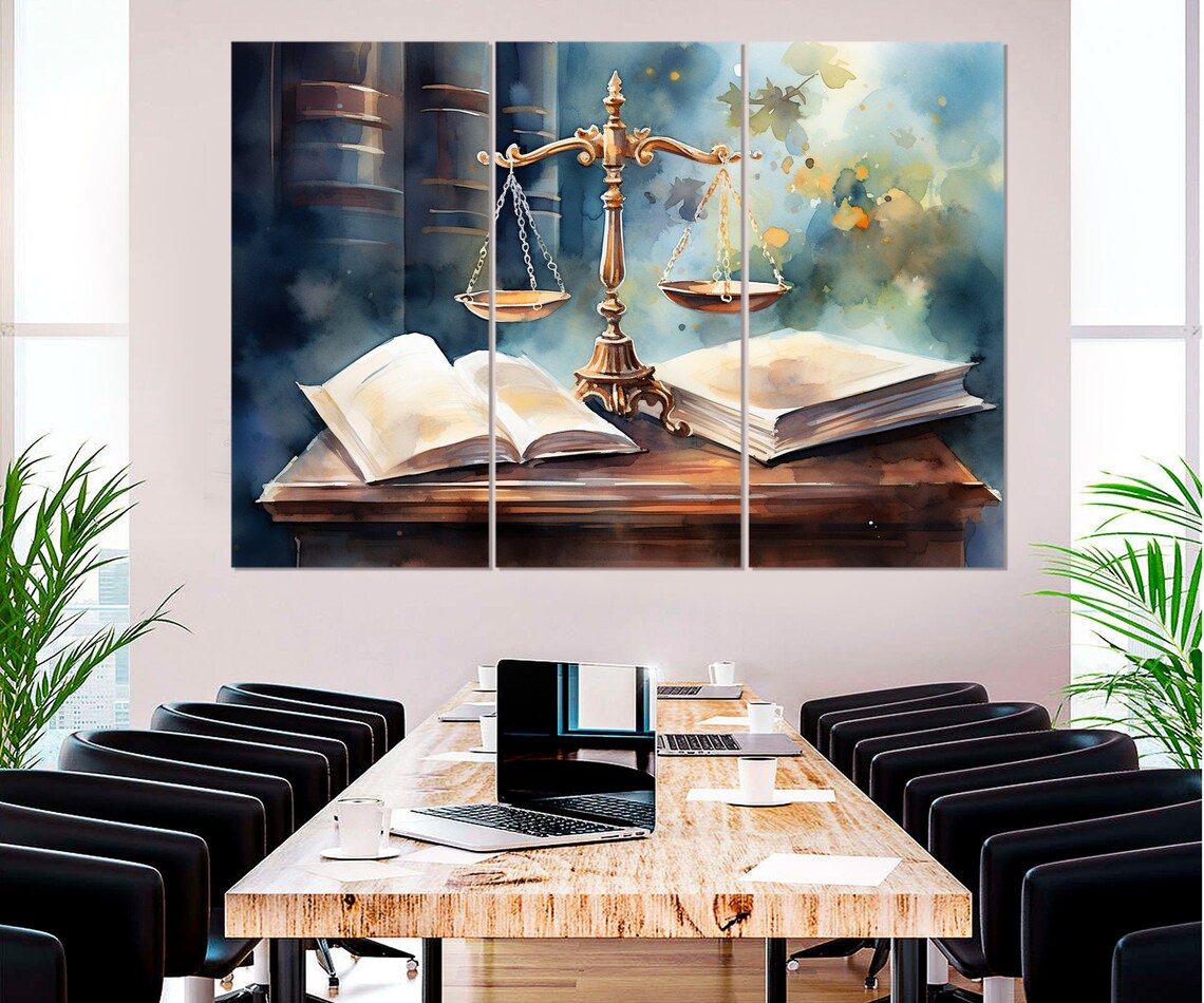 Justice Vintage-Style Oil Painting Print, Office Decor - Image 4