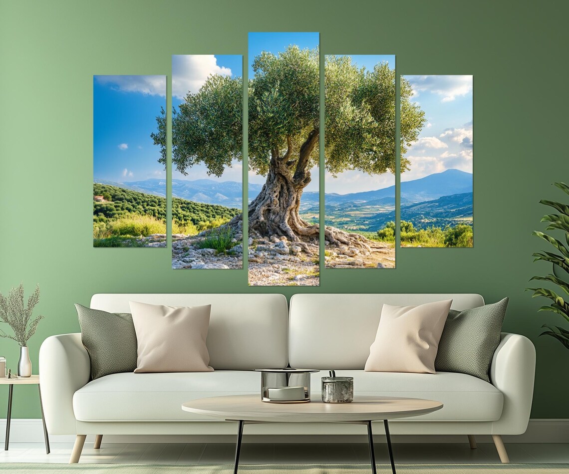 Ancient Olive Tree Painting Print Greek Nature Landscape Old Olive Tree Poster Olive Grove Print Ready To Hang - Image 3