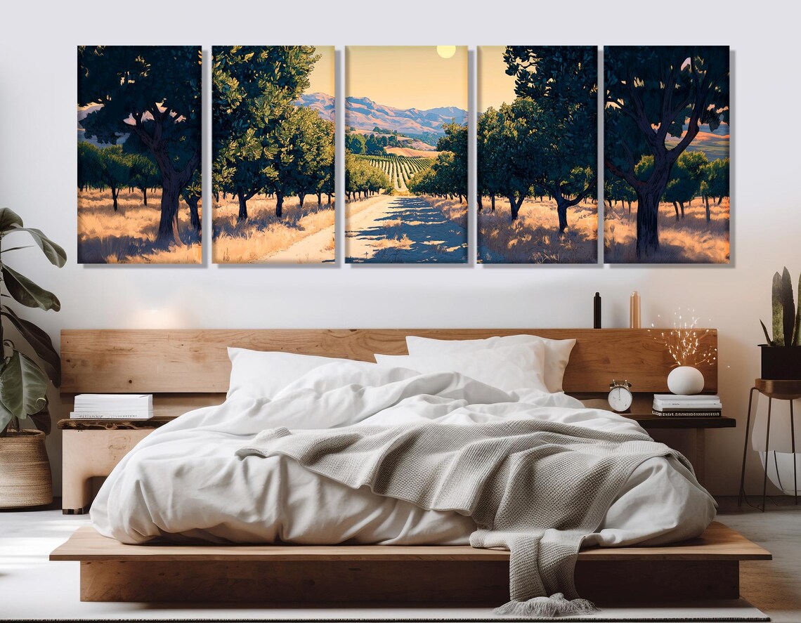 Sunlit Olive Grove in California, Landscape Art Print - Image 3