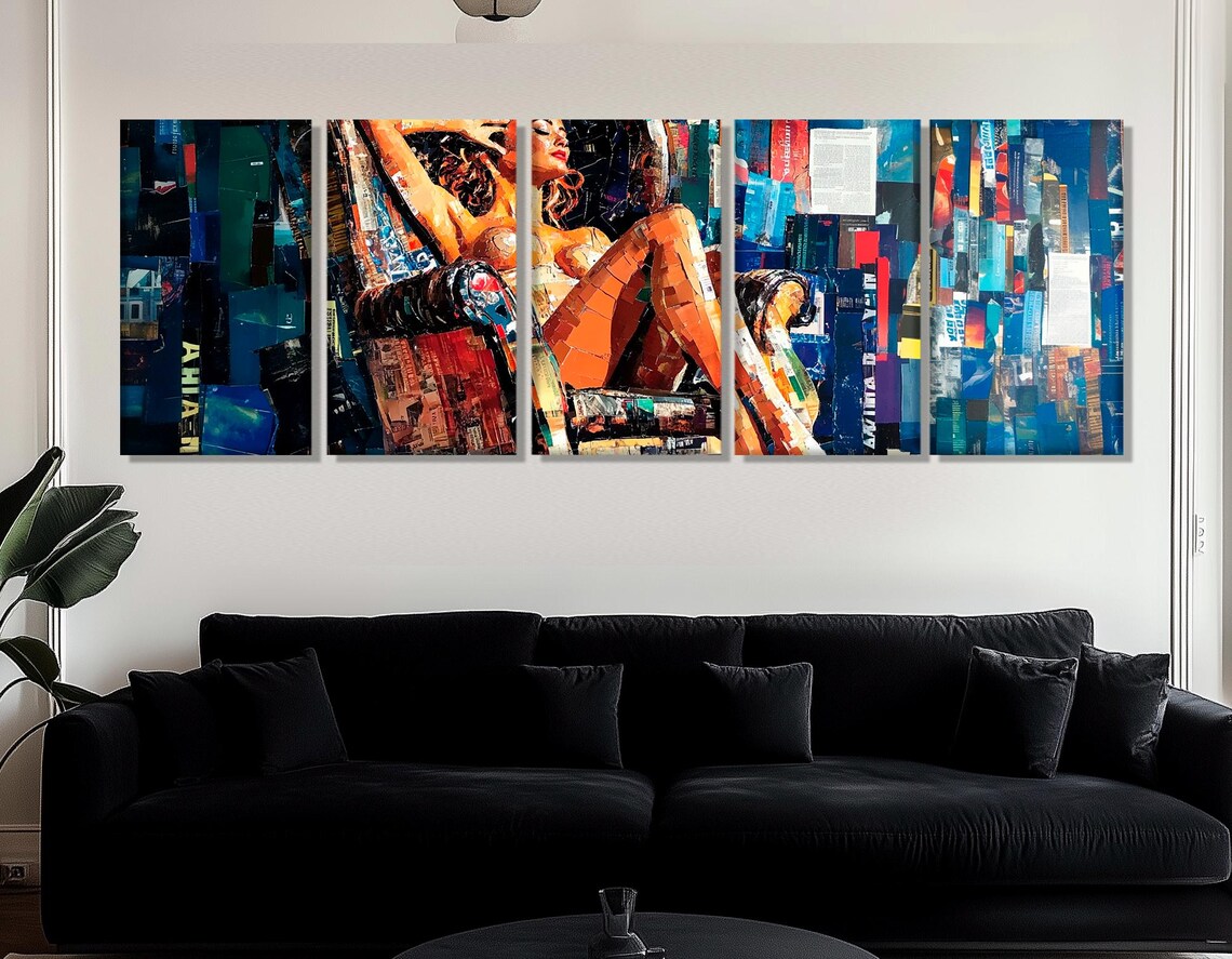 Lady In The Armchair, Retro Collage Art Print - Image 2