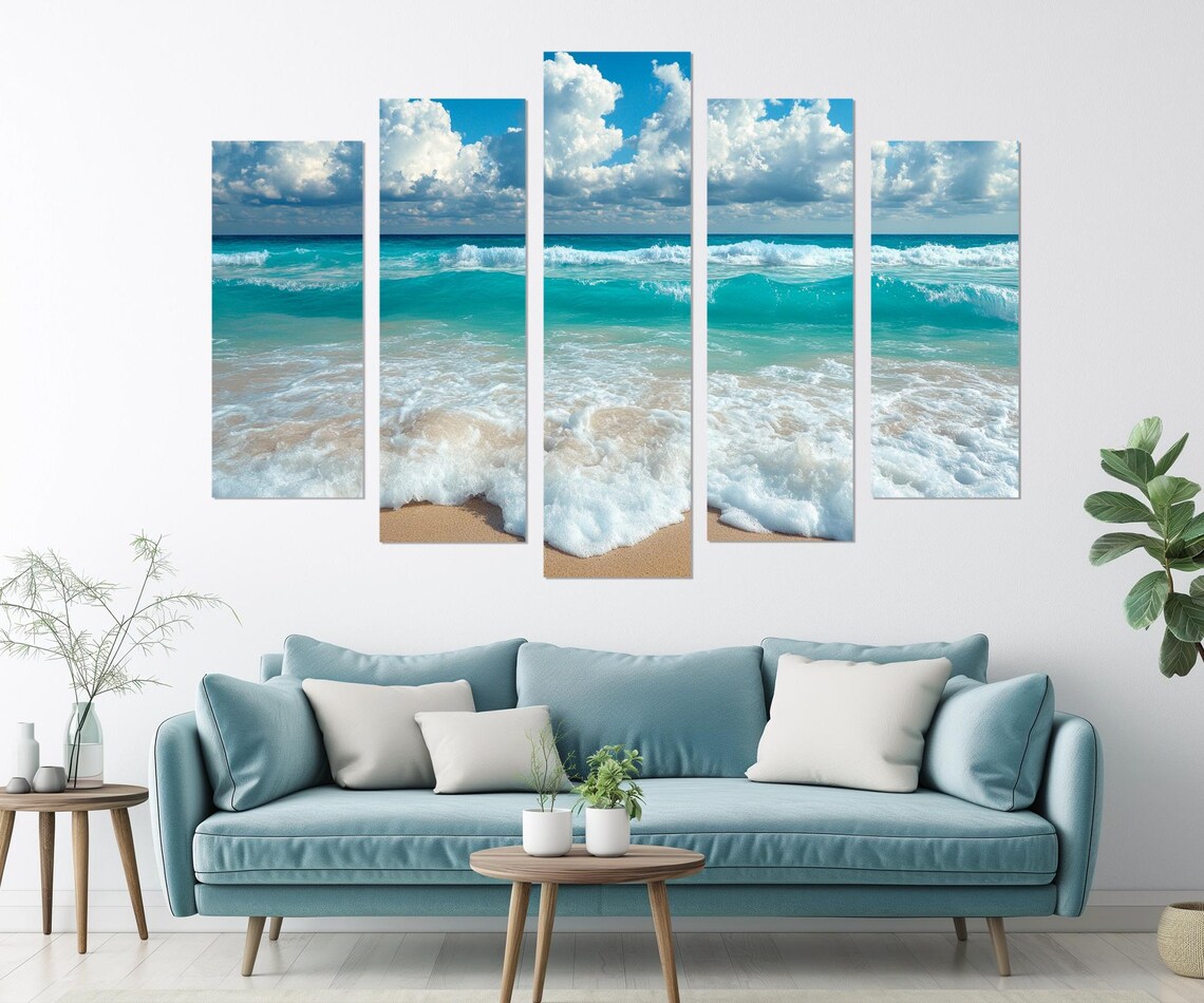 Sea Waves Abstract Ocean Beach Wall Art Print - Image 3