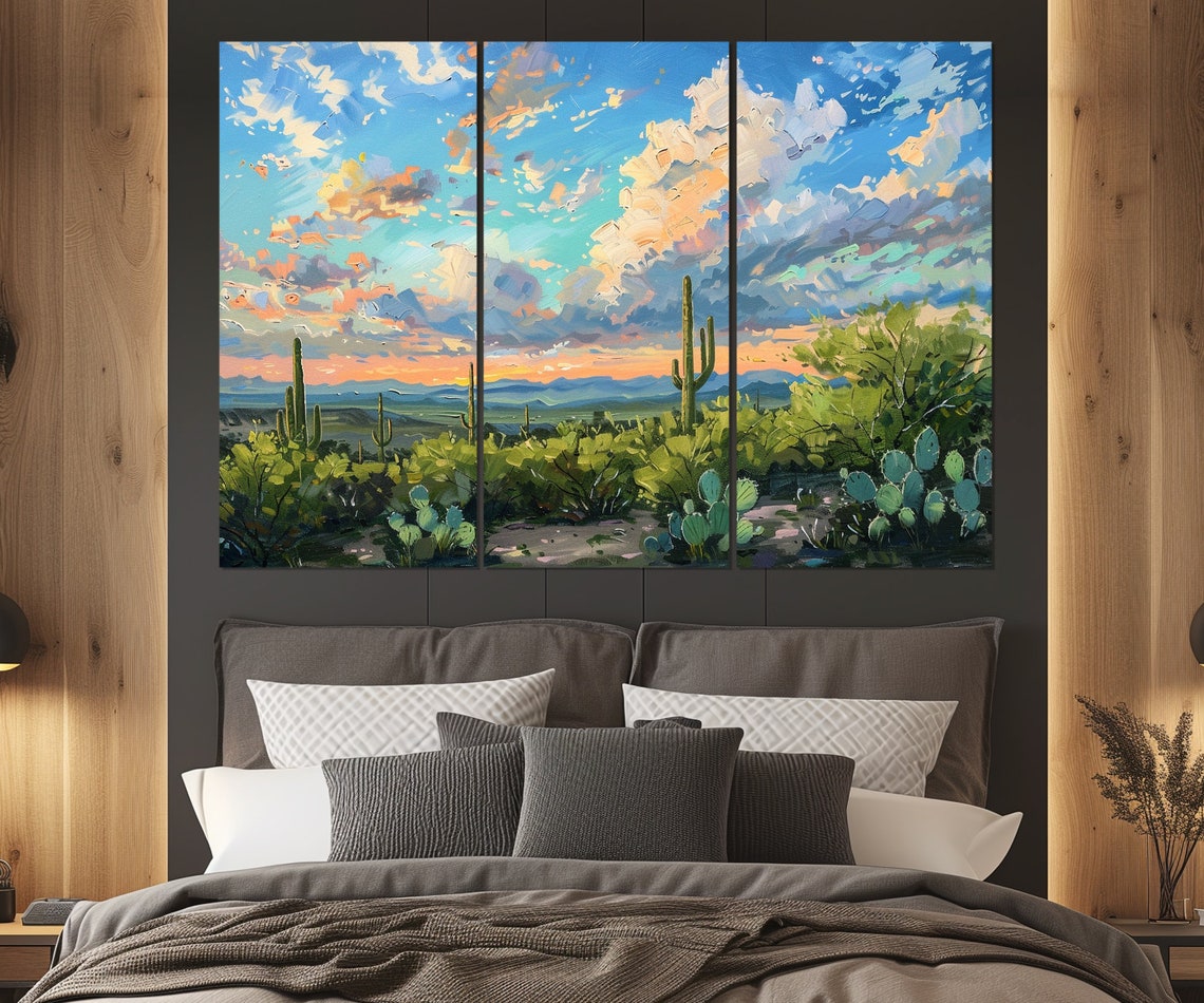 Saguaro Cactus Desert Sunset Southwest Painted Sky Vibrant Wall Poster - Image 4