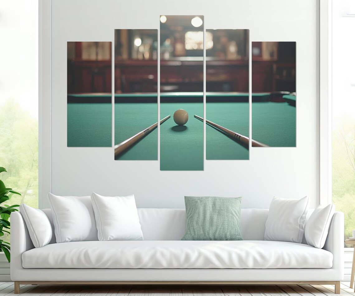 Minimalist Billiards Poster, Game Room Wall Art - Image 3