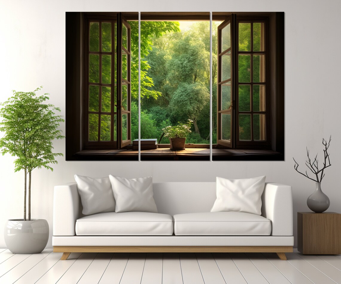 Open Window With Forest View, Forest Art Print - Image 3