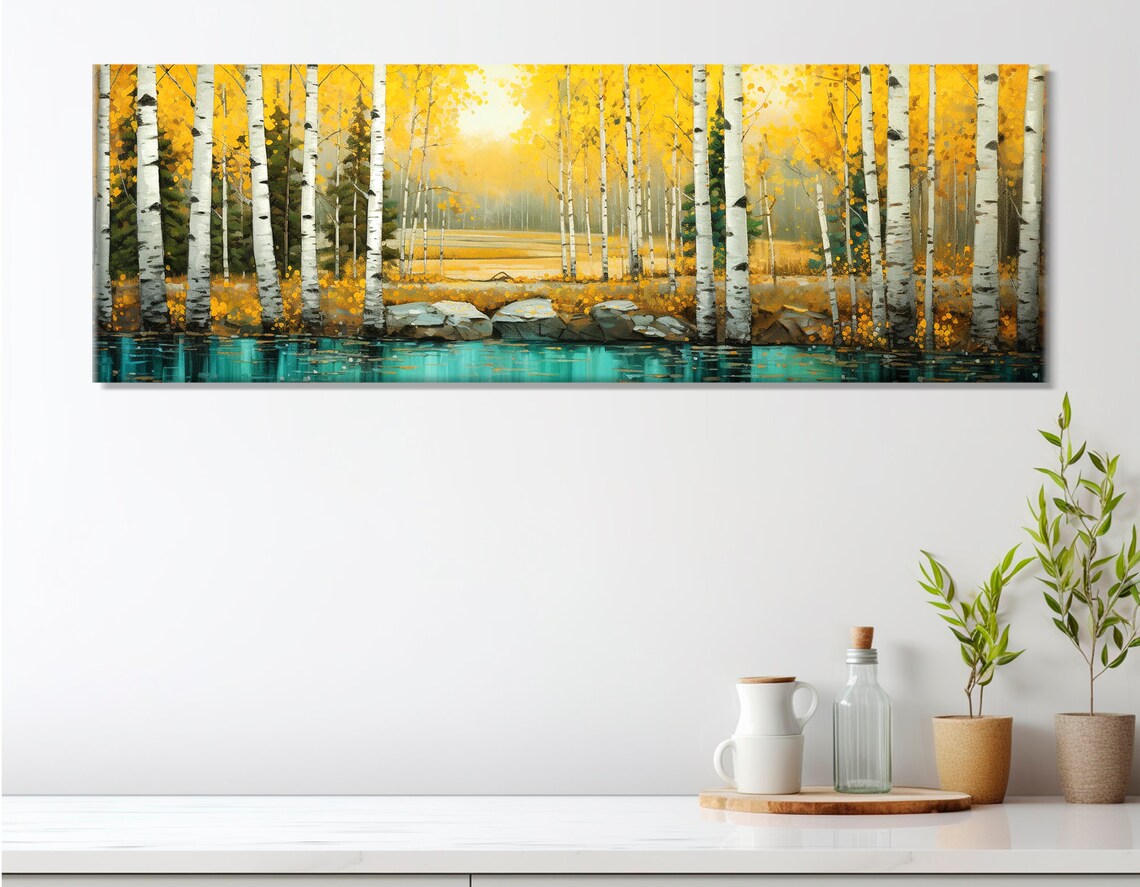 Birch Grove Scenic Birch Forest Wall Art Print - Image 4
