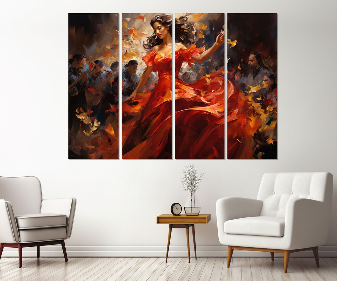 Flamenco Dancer Vintage Dance Art Print, Bar Decor - Image 2