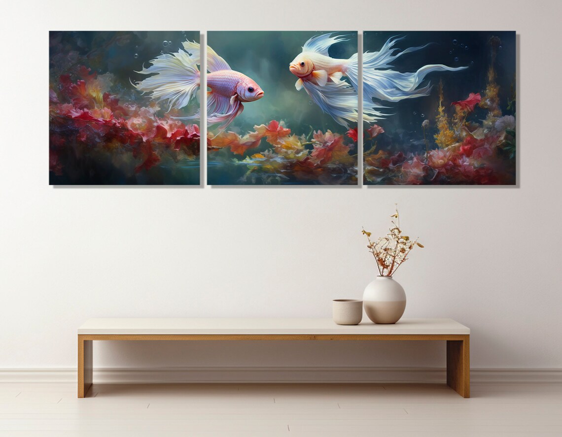 Betta Fish Print Betta Fish Painting Underwater Wall Art Aquarium Art Framed And Ready To Hang - Image 4