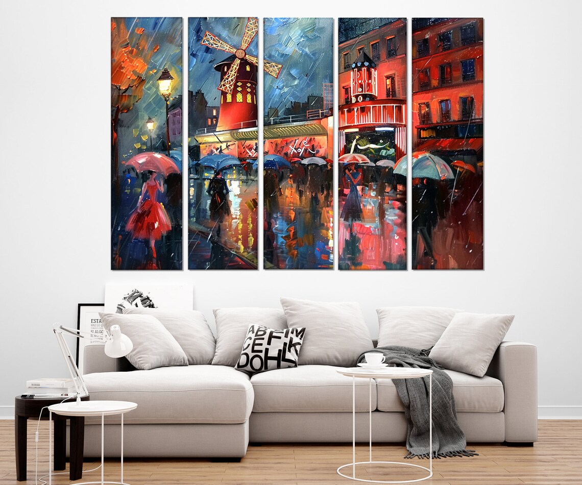 Paris Abstract Windmill Art Print, Romantic Wall Decor - Image 2