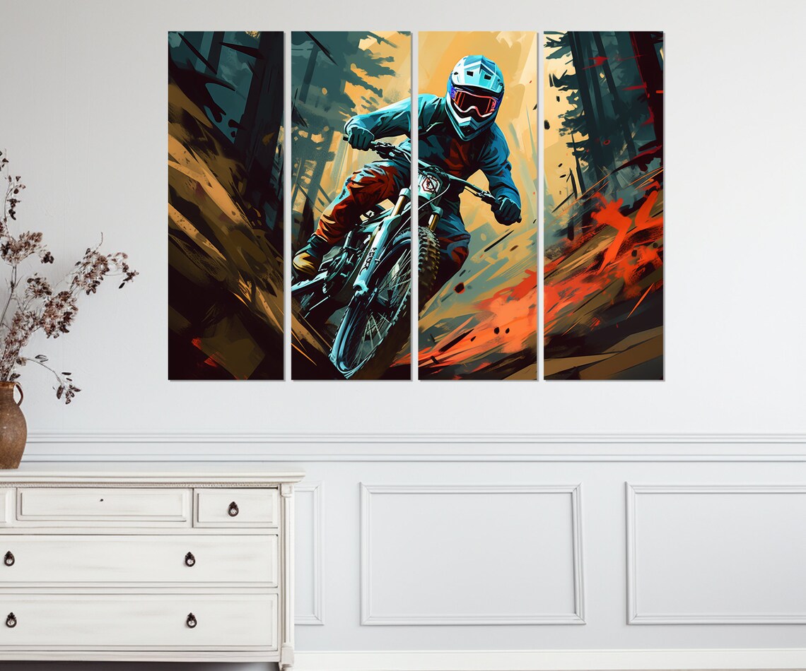 Motocross Pop Art Print, Dirt Bike Biker Gift - Image 2