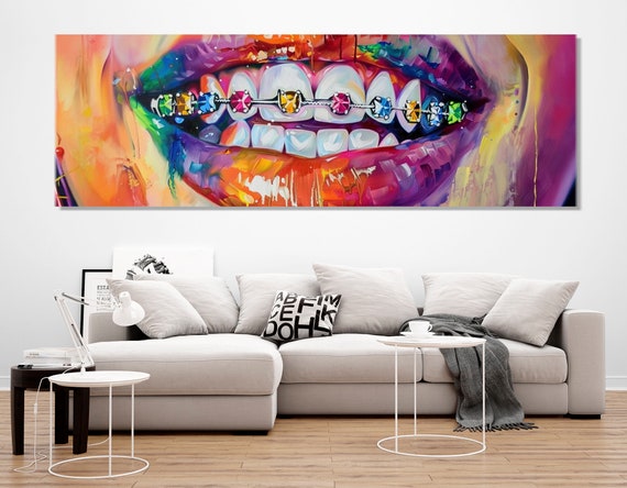 Abstract Braces Art Print, Orthodontist Office Decor