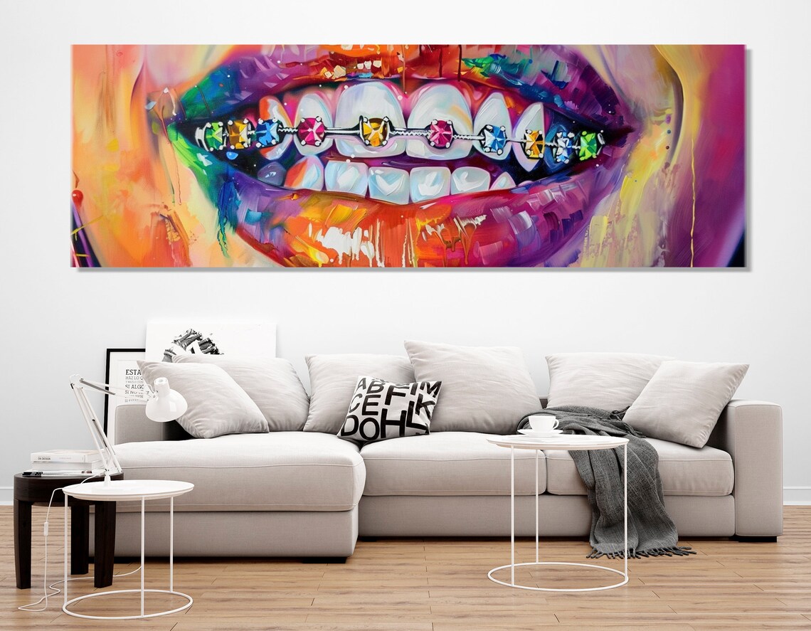 Abstract Braces Art Print, Orthodontist Office Decor
