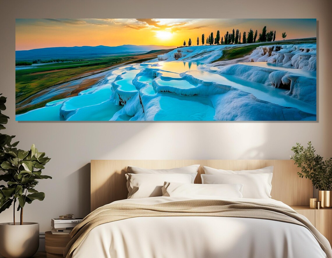 Pamukkale Turkey White Travertine Terraces Sunset Pools Travel Poster - Image 2