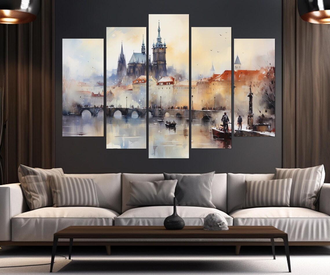 Prague Retro Style Travel Poster, Czech Wall Art - Image 2