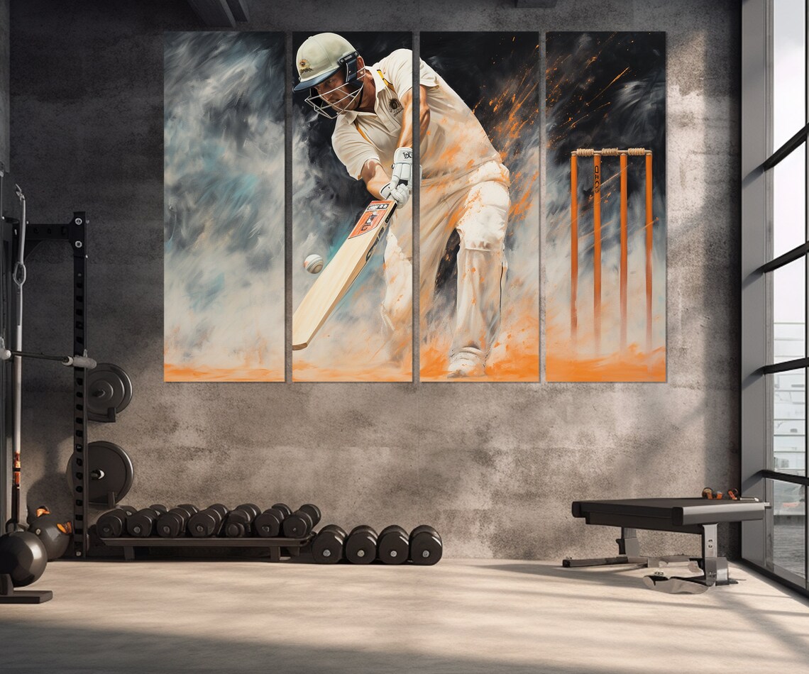 Cricket Abstract Art Print, Cricket Player Gift - Image 3