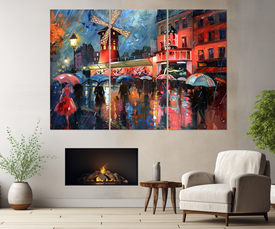 Paris Abstract Windmill Art Print, Romantic Wall Decor - Image 4